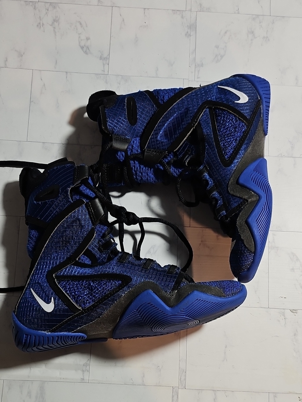 Nike Kids Royal Blue and Black High-Top Sneakers